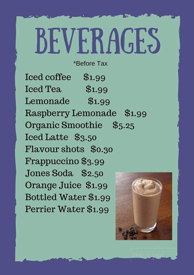 Creek Village Gallery & Cafe - Woodstock, NB menu_pic