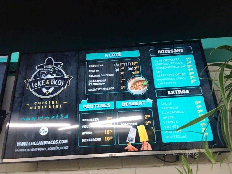 Le Ice & Tacos - Montreal, QC menu_pic