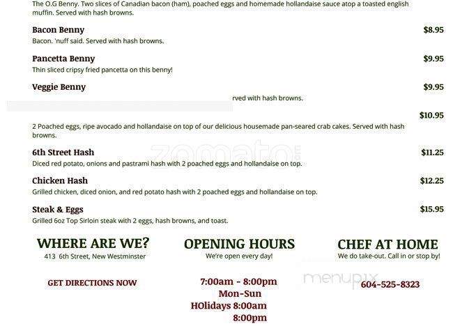Sixth Street Grill - New Westminster, BC menu_pic