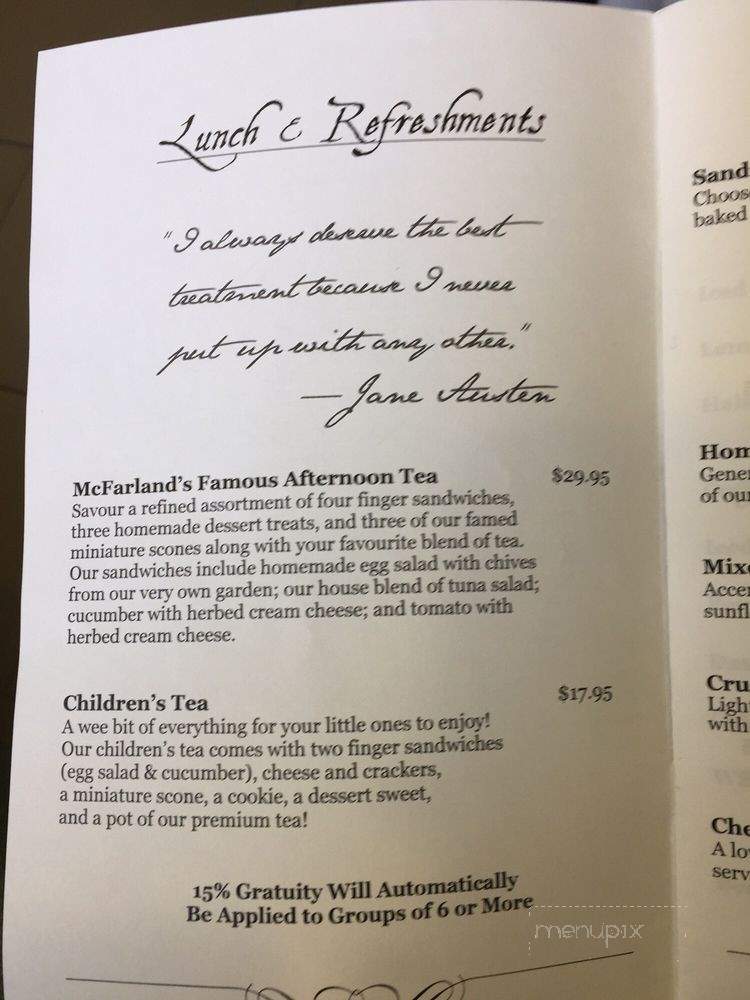 McFarland House - Niagara-on-the-Lake, ON menu_pic