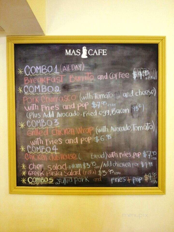 Mas Cafe - London, ON menu_pic