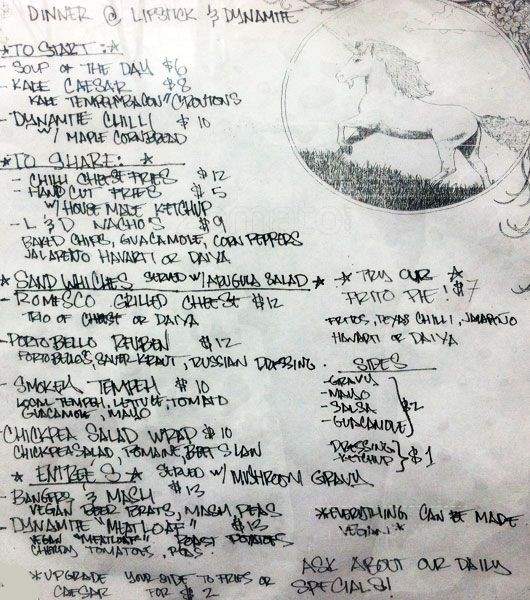 Lipstick & Dynamite - Toronto, ON menu_pic