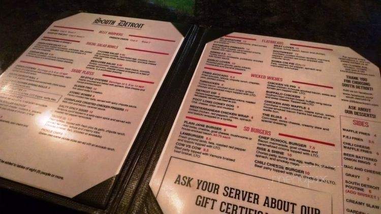 South Detroit - Windsor, ON menu_pic