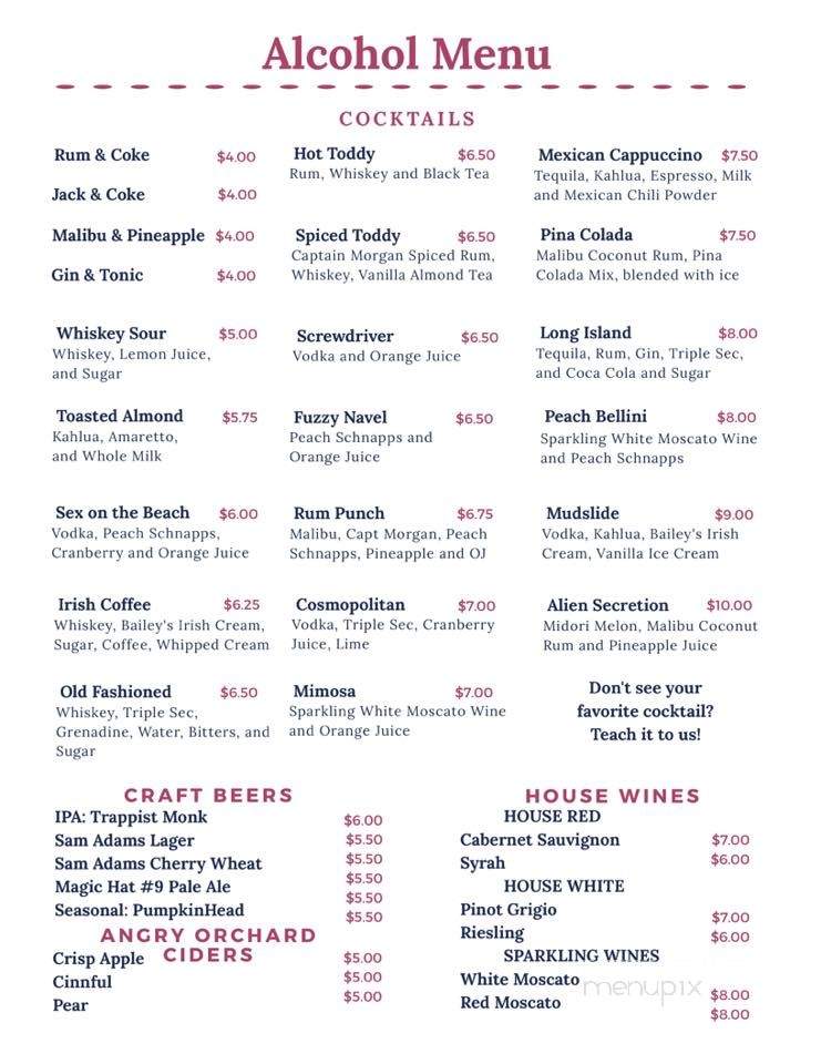 The SereniTea Cafe and Bar - North Adams, MA menu_pic