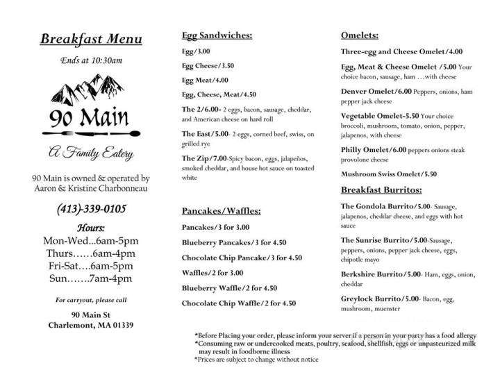 90 Main - Charlemont, MA menu_pic