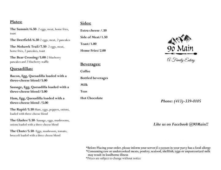 90 Main - Charlemont, MA menu_pic