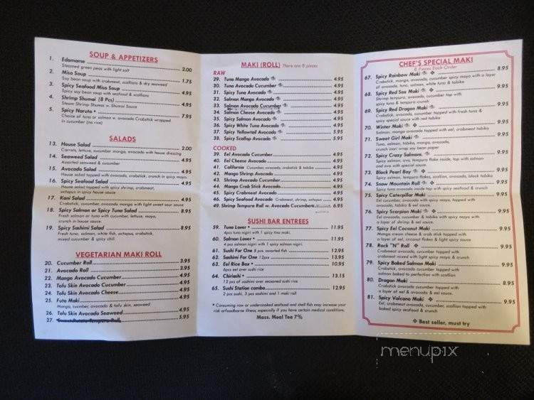Sushi Station - Westborough, MA menu_pic