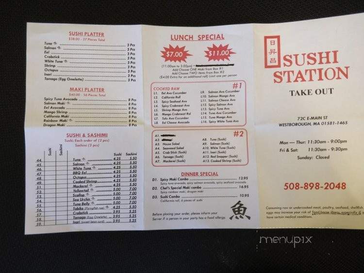 Sushi Station - Westborough, MA menu_pic