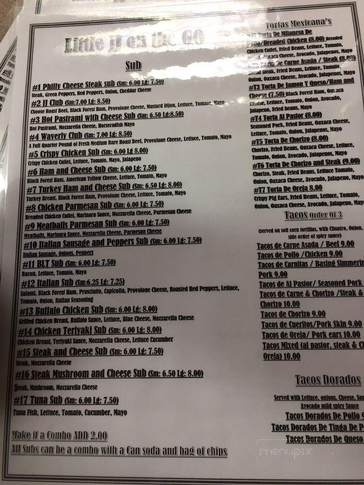 Little JJs On The Go - Framingham, MA menu_pic