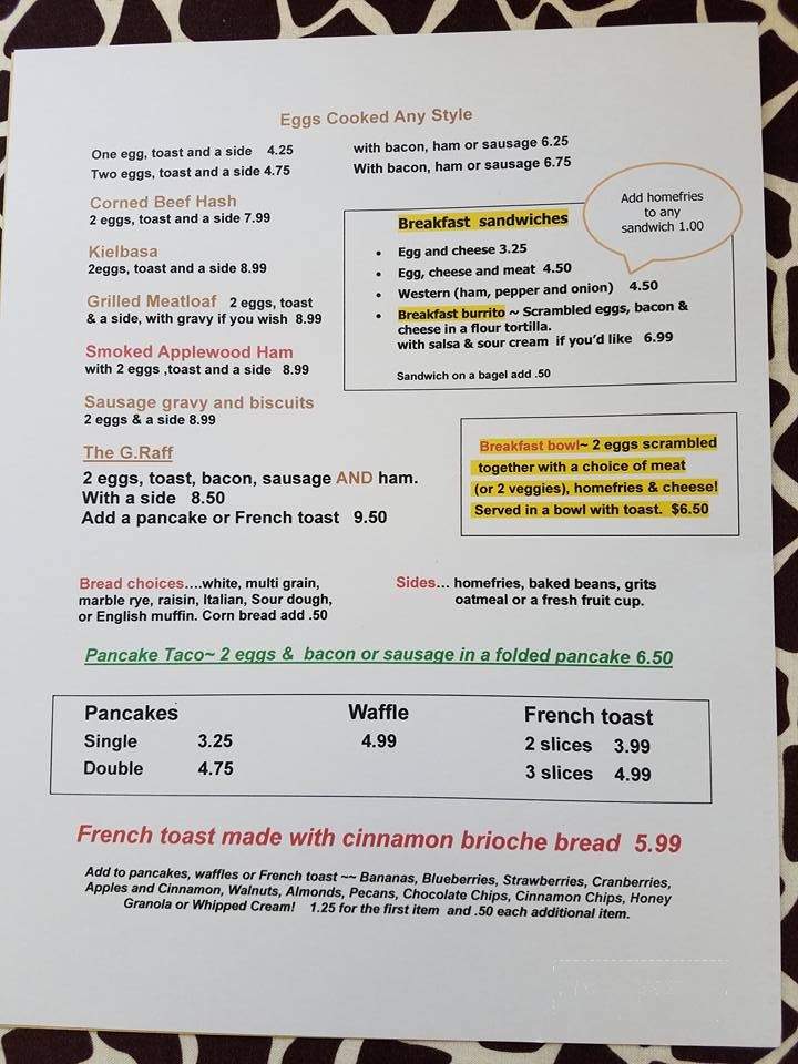 G-Raffs Cafe - Haverhill, MA menu_pic