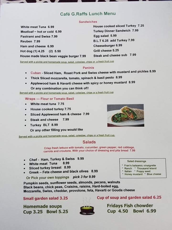 G-Raffs Cafe - Haverhill, MA menu_pic