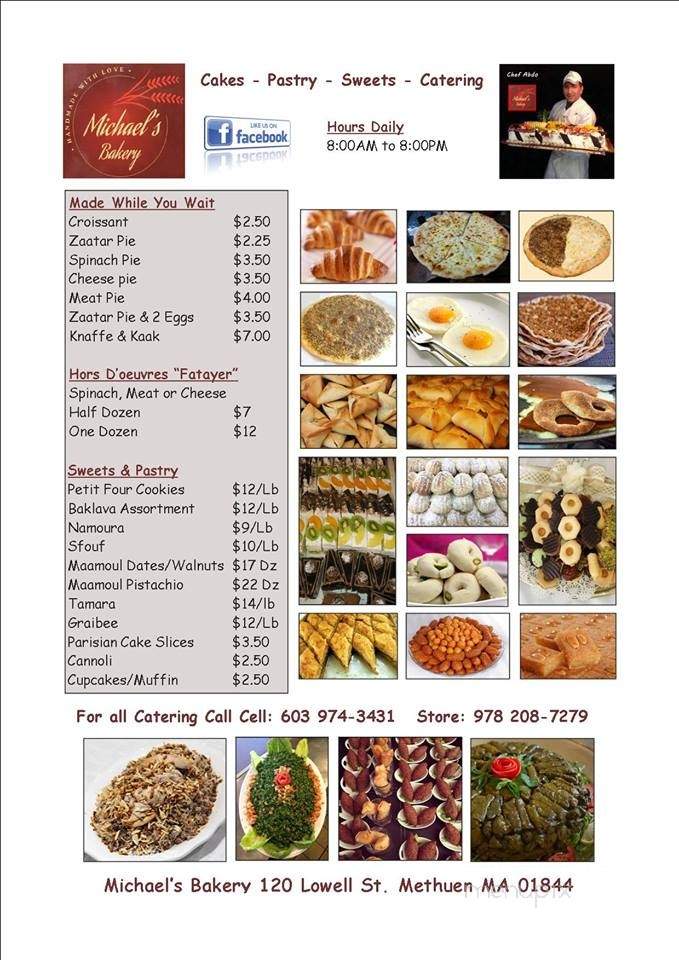 Michael's Bakery and Cafe - Methuen, MA menu_pic