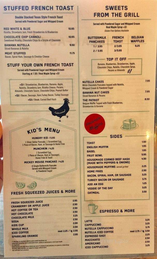 Early Harvest Diner - Beverly, MA menu_pic