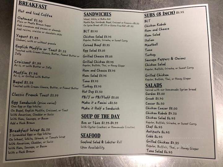 Mr. G's Cafe - Peabody, MA menu_pic