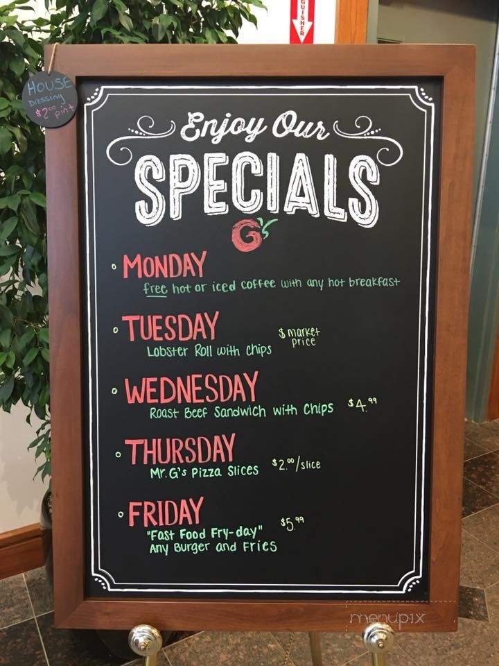 Mr. G's Cafe - Peabody, MA menu_pic