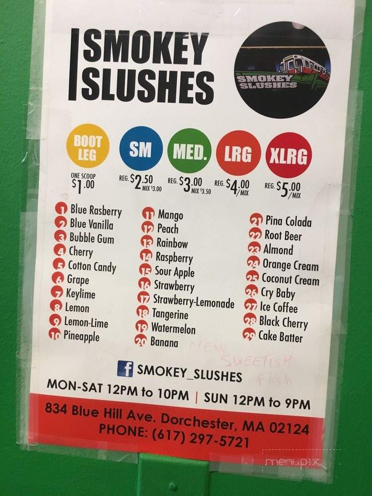 Smokey Slushes - Dorchester Center, MA menu_pic