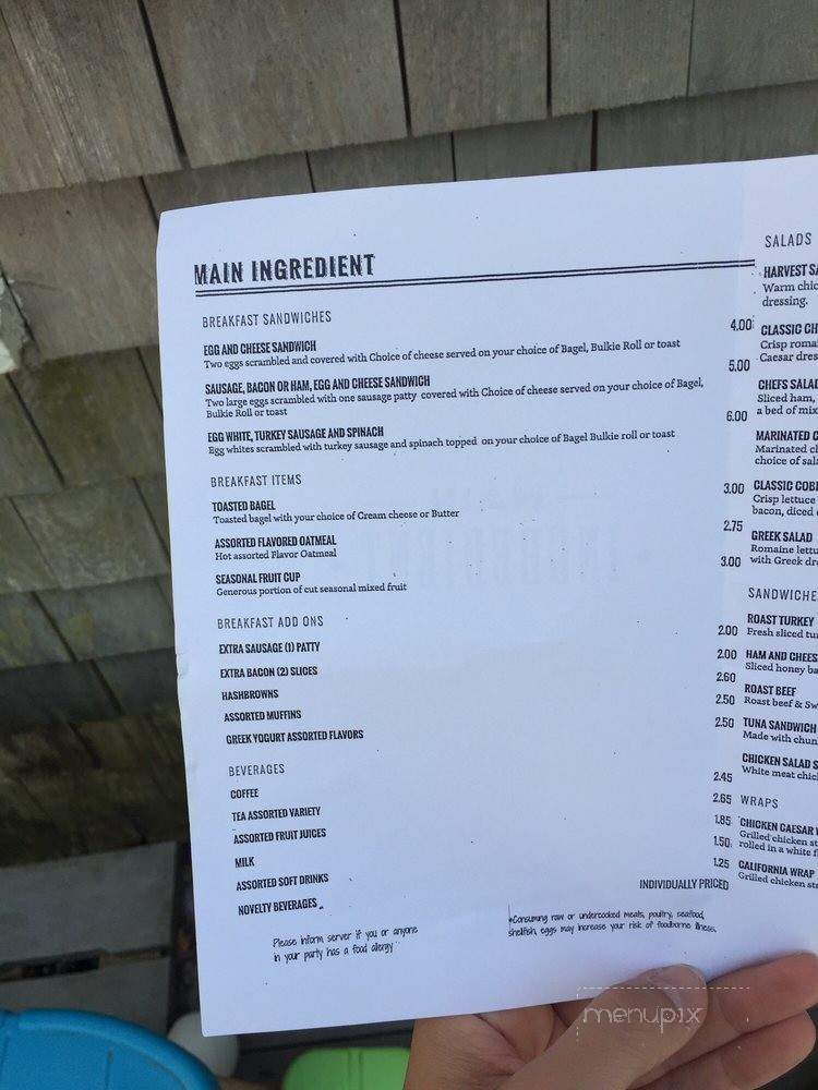 Main ingredient - Middleborough, MA menu_pic