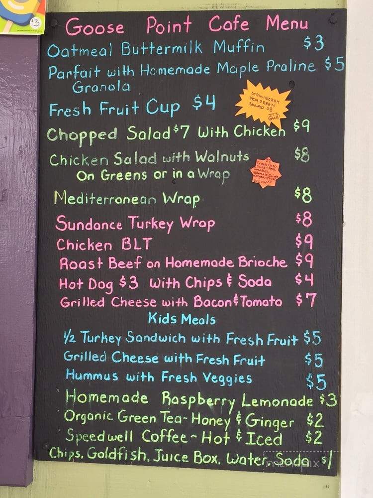 Goose Point Cafe - Plymouth, MA menu_pic