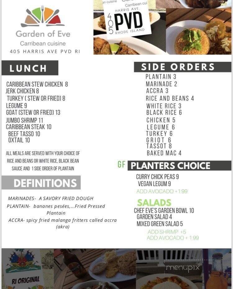 Garden Of Eve Restaurant - Providence, RI menu_pic