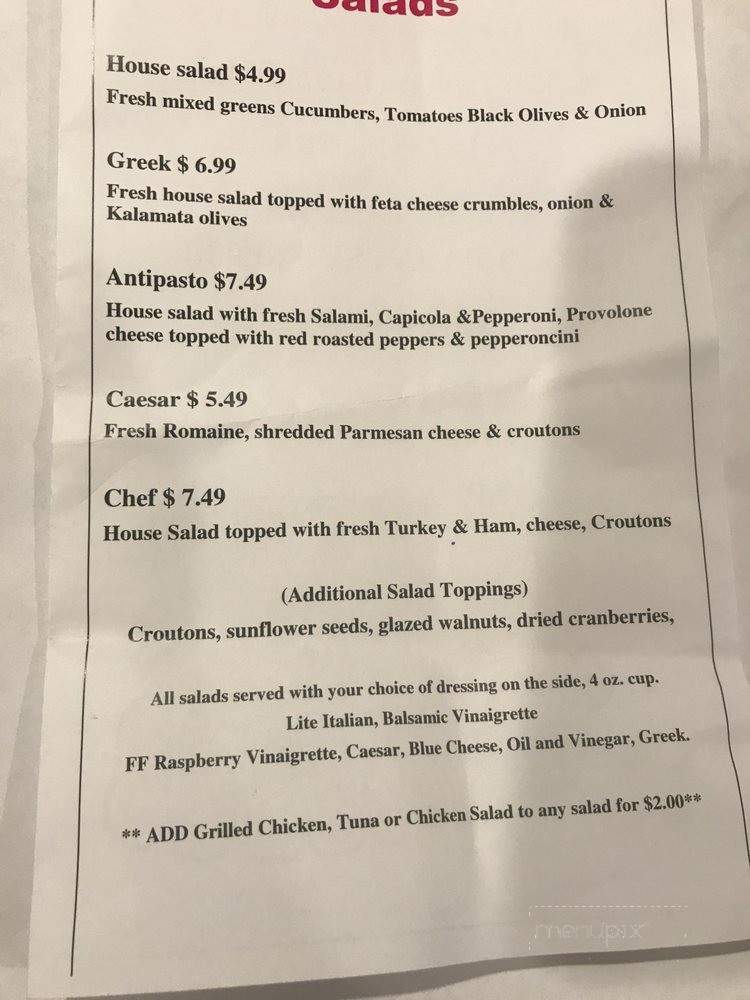 Bree's Deli - Smithfield, RI menu_pic