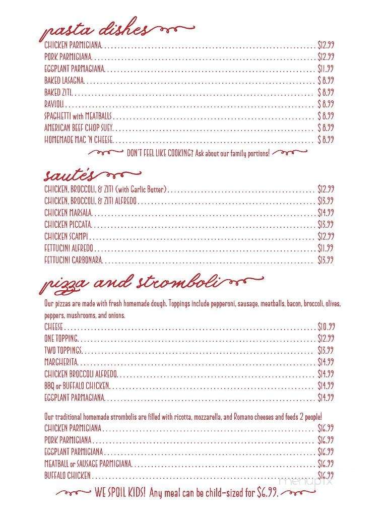 DeBernardo's Restaurant - Epping, NH menu_pic