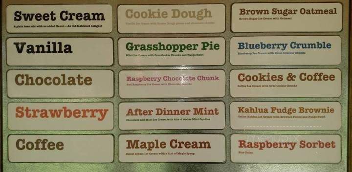 Ilsley's Ice Cream - Weare, NH menu_pic