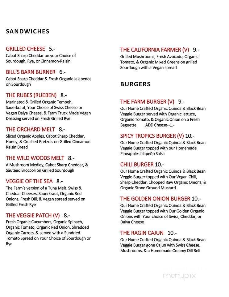 The Farm Cafe & Concessions Food Truck - Keene, NH menu_pic