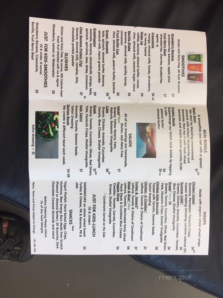 Stacy's Smoothies - Sunapee, NH menu_pic