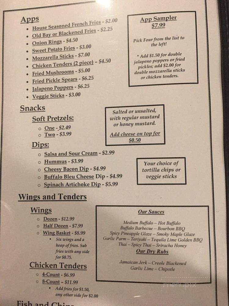Room 111 at Victory Lanes - Woodsville, NH menu_pic