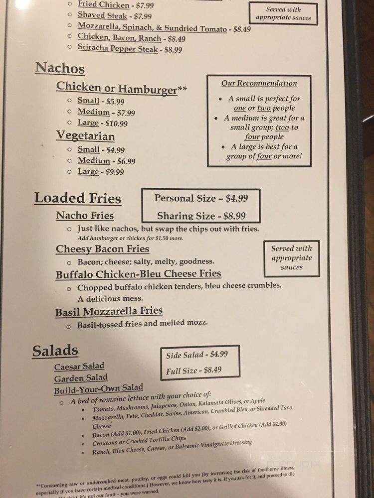 Room 111 at Victory Lanes - Woodsville, NH menu_pic