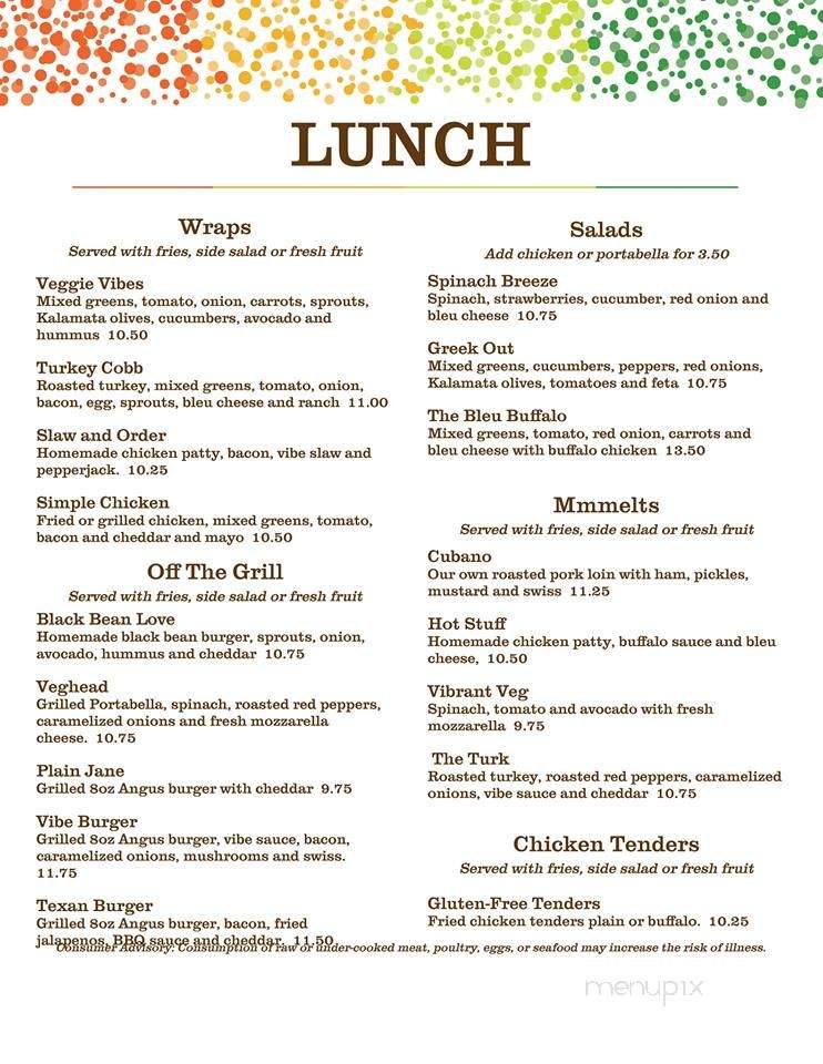 Fresh Vibes Cafe - Rochester, NH menu_pic