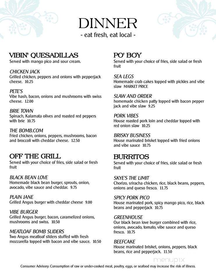 Fresh Vibes Cafe - Rochester, NH menu_pic
