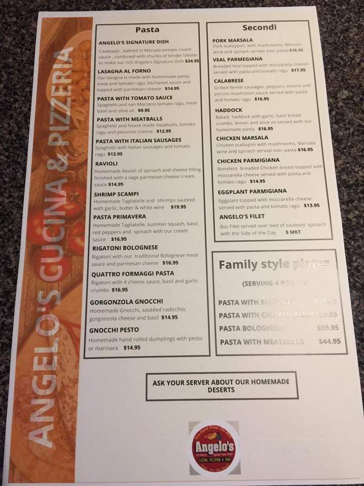 Angelo's Cucina And Pizzeria - Ogunquit, ME menu_pic