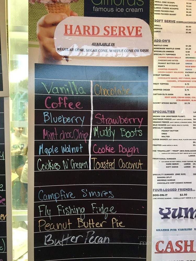 Long Lake Creamery - Harrison, ME menu_pic
