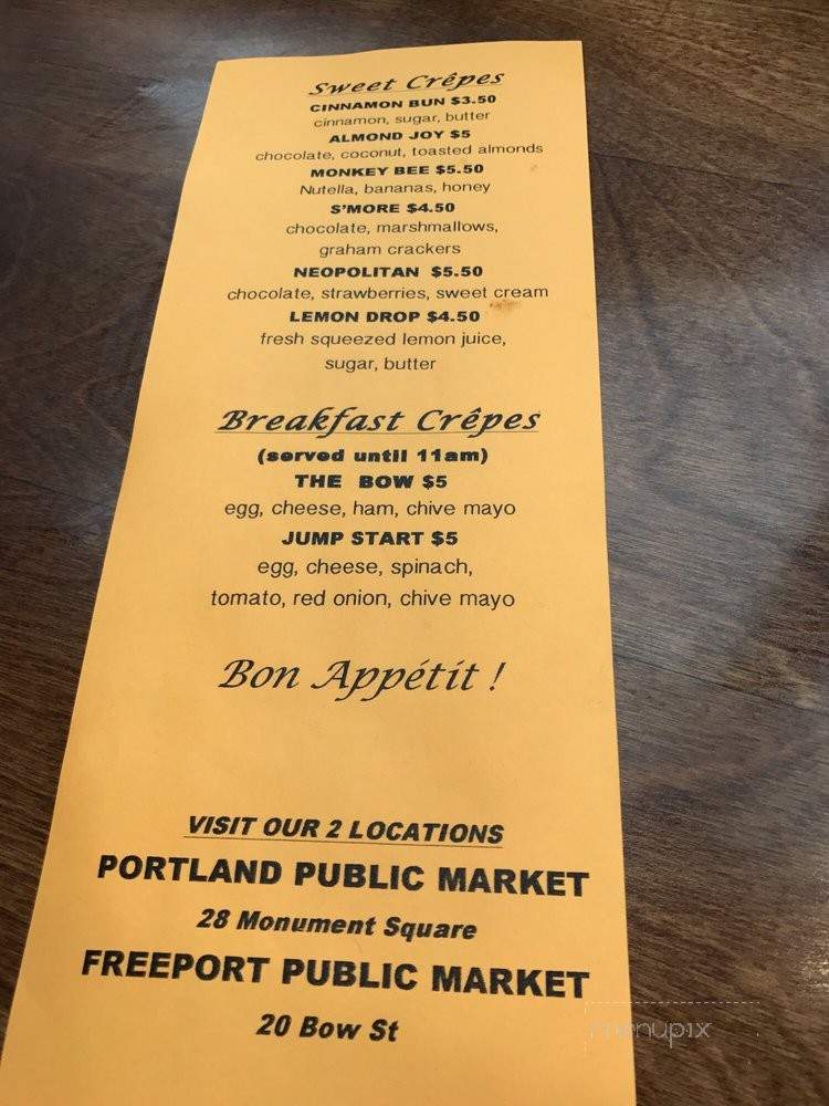 Cafe Crepe - Portland, ME menu_pic