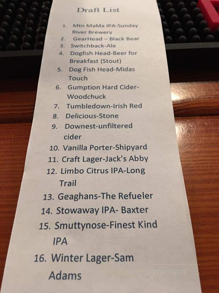 The Lure - Rumford, ME menu_pic