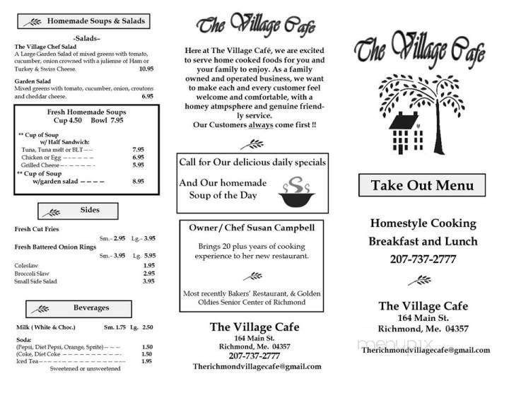 The Village Cafe - Richmond, ME menu_pic