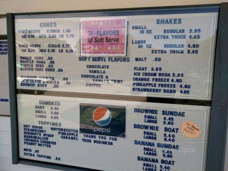 Ice Cream Hut - Boothbay, ME menu_pic