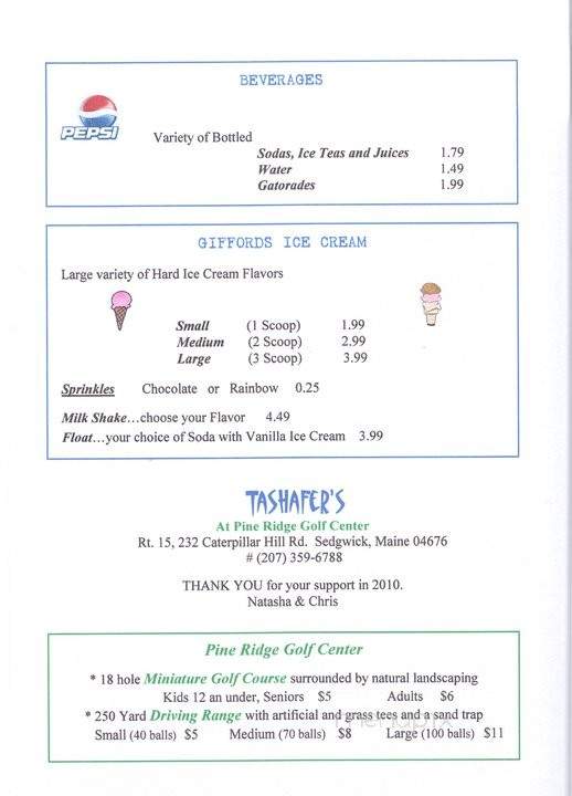 Tasha's - Sedgwick, ME menu_pic