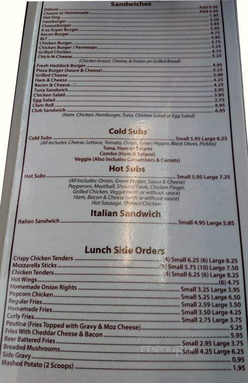 Brenda's Restaurant - Sherman, ME menu_pic