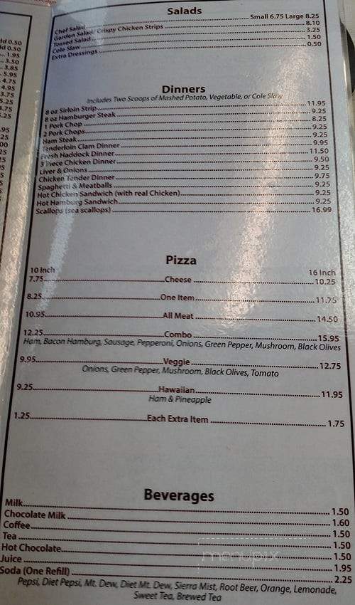 Brenda's Restaurant - Sherman, ME menu_pic