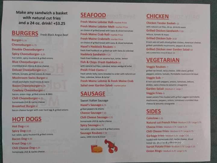 Hazel's Take Out - Rockland, ME menu_pic