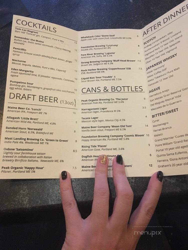 Hoxbill - Camden, ME menu_pic