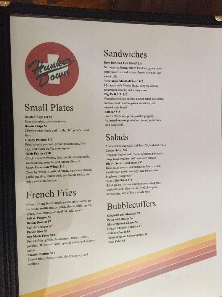 Hunker Down - Carrabassett Valley, ME menu_pic