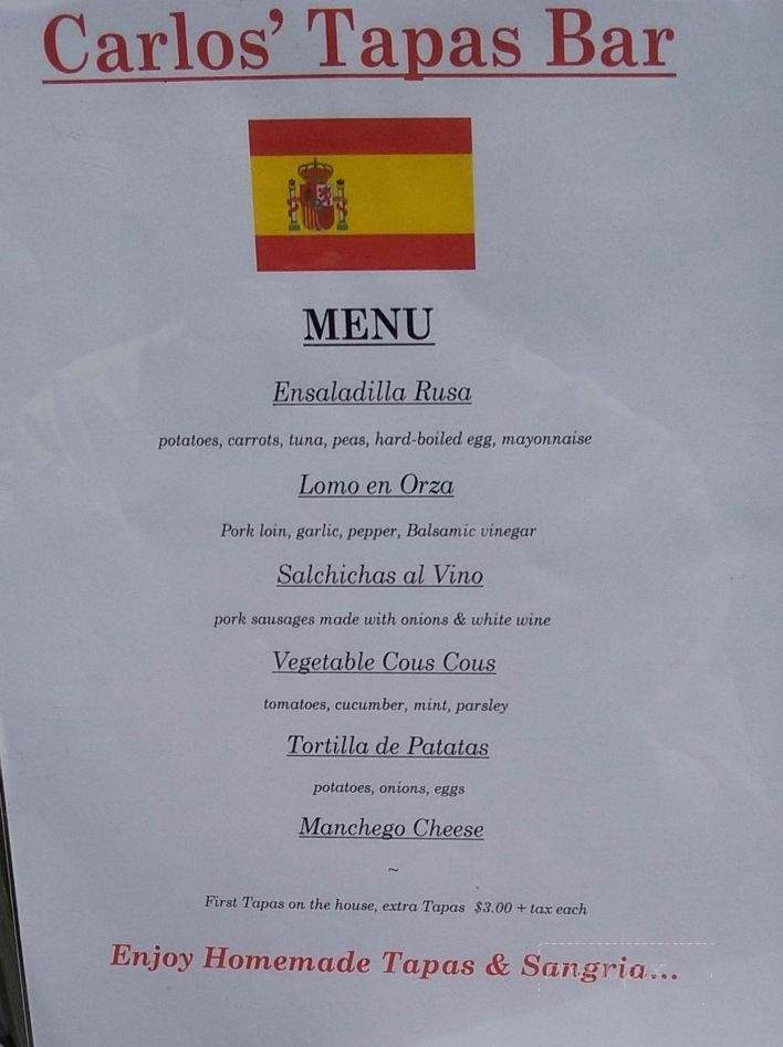 Carlo's Tapas Bar - Peru, VT menu_pic
