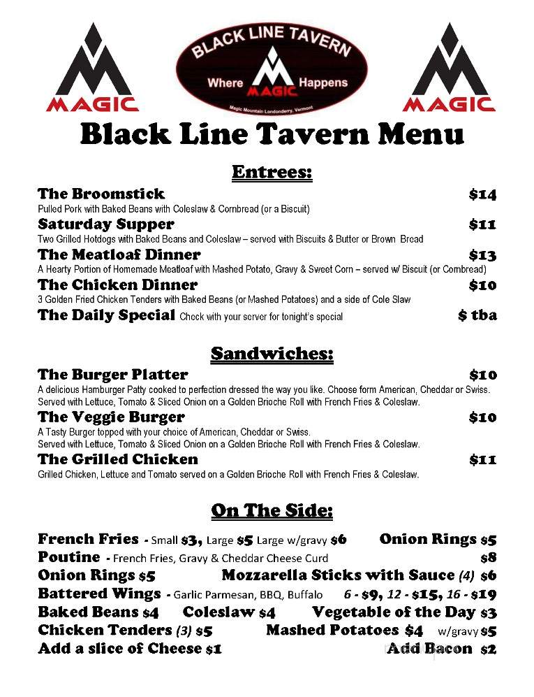 Blackline Tavern - Londonderry, VT menu_pic