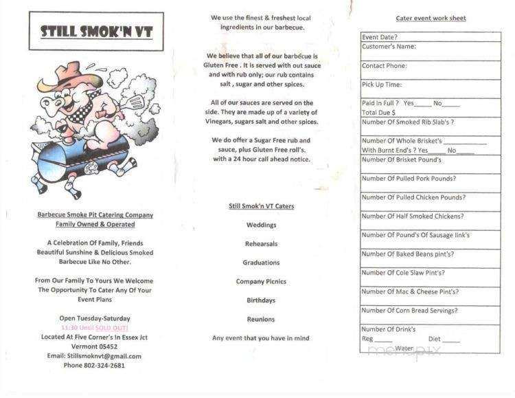 Still Smok'n VT - Essex, VT menu_pic