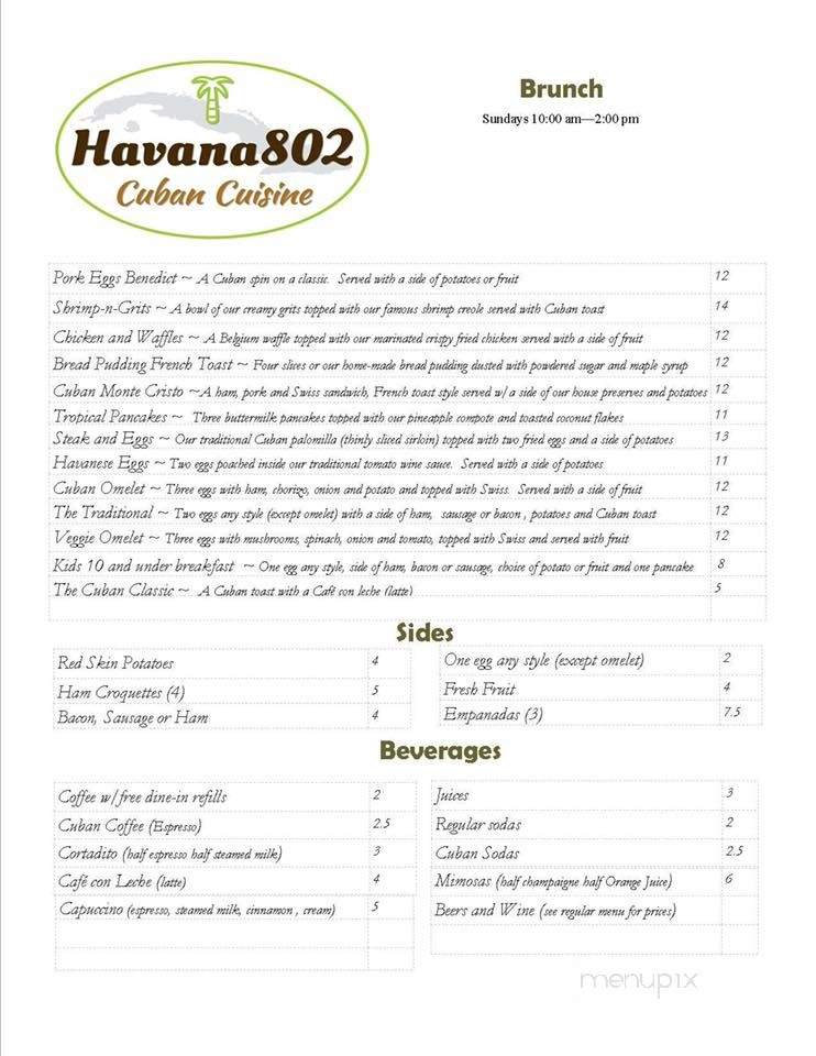Havana 802 - Hardwick, VT menu_pic