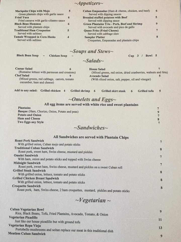 Havana 802 - Hardwick, VT menu_pic