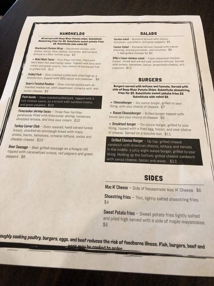 Cold Creek Tavern - Ellington, CT menu_pic